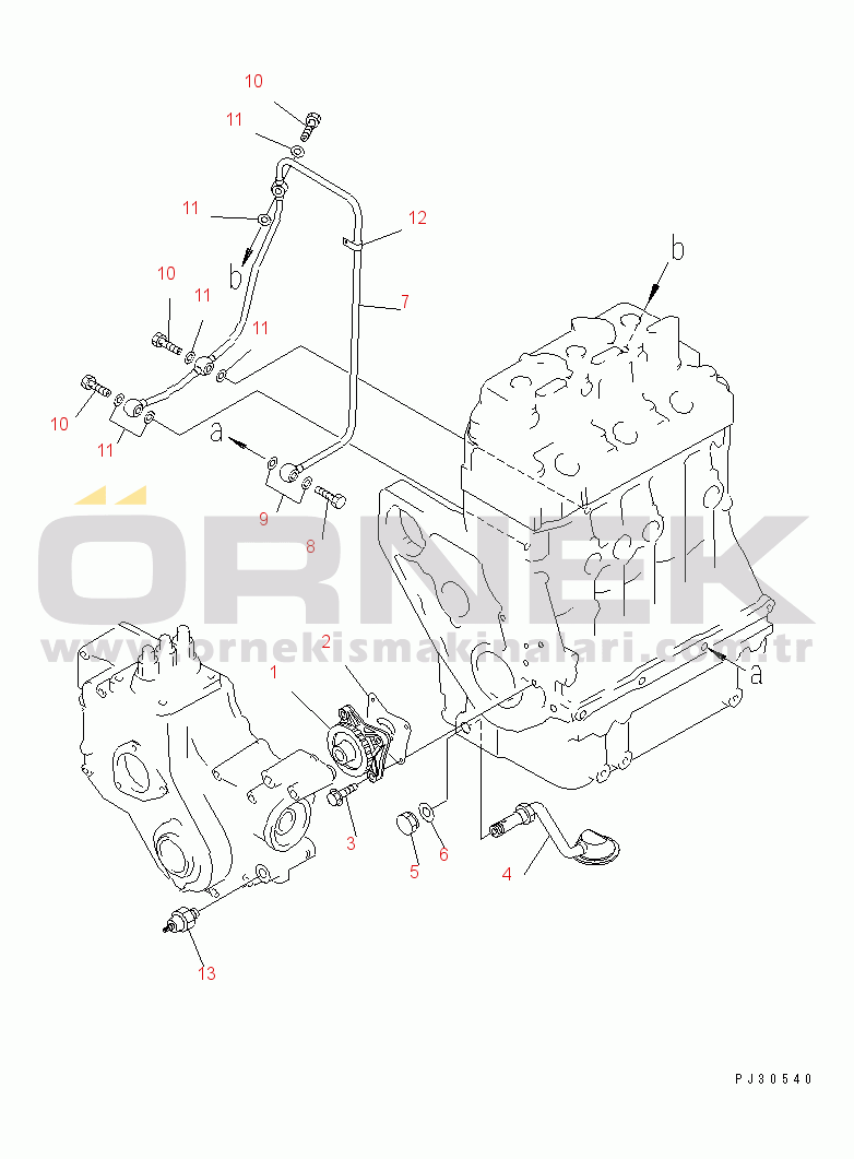 Komatsu 3D84-1FA S/N 25916-UP LUBRICATING OIL PUMP AND PIPING