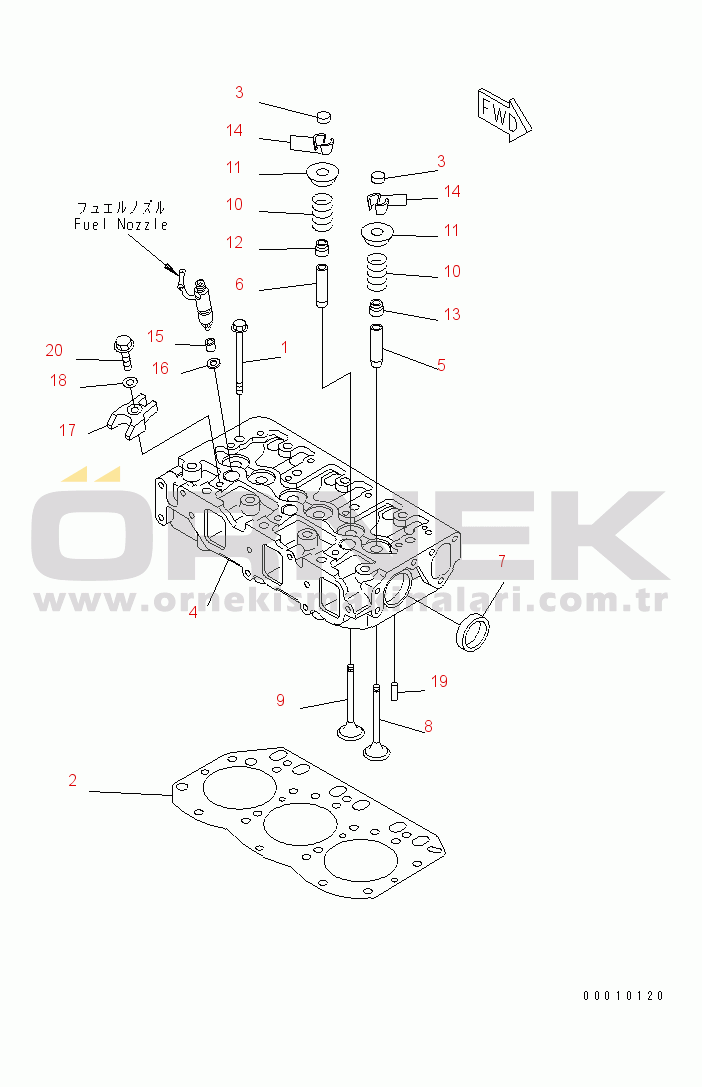Komatsu 3D84E-5X-AB S/N 00101-UP CYLINDER HEAD