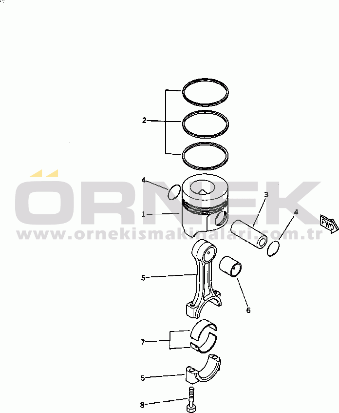 Komatsu 4D84-2A S/N 00000-UP PISTON AND CONNECTING ROD(#00101-)
