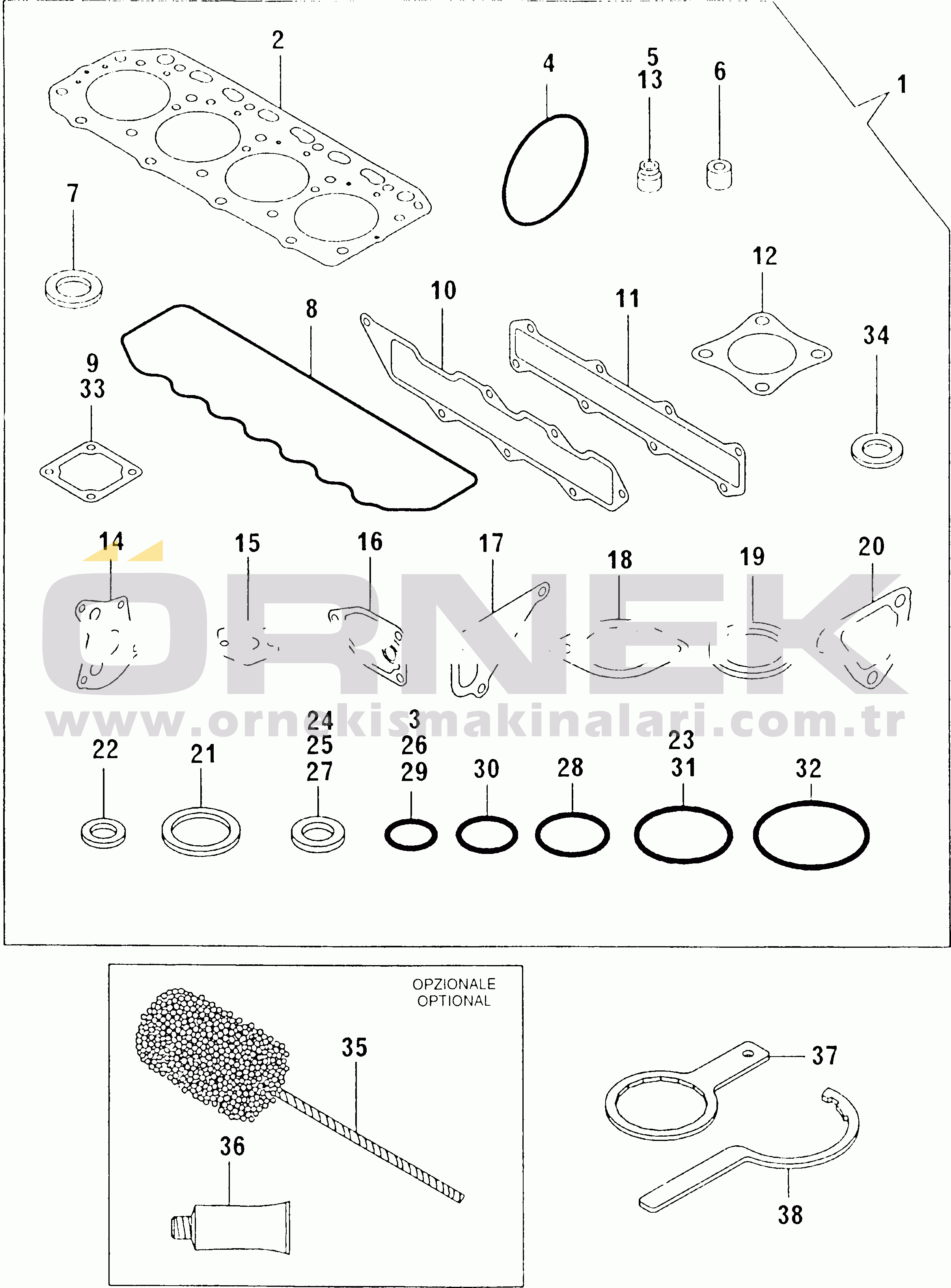 Komatsu 4D88E-E1FD S/N 17583-UP GASKET SET