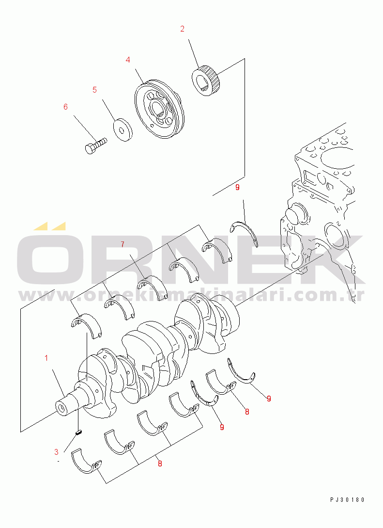 Komatsu 4D95L-1Q-B S/N 19790-UP CRANKSHAFT