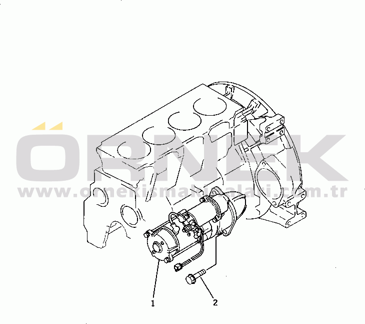 Komatsu 4D95L-1Q-B S/N 19790-UP STARTING MOTOR AND MOUNTING