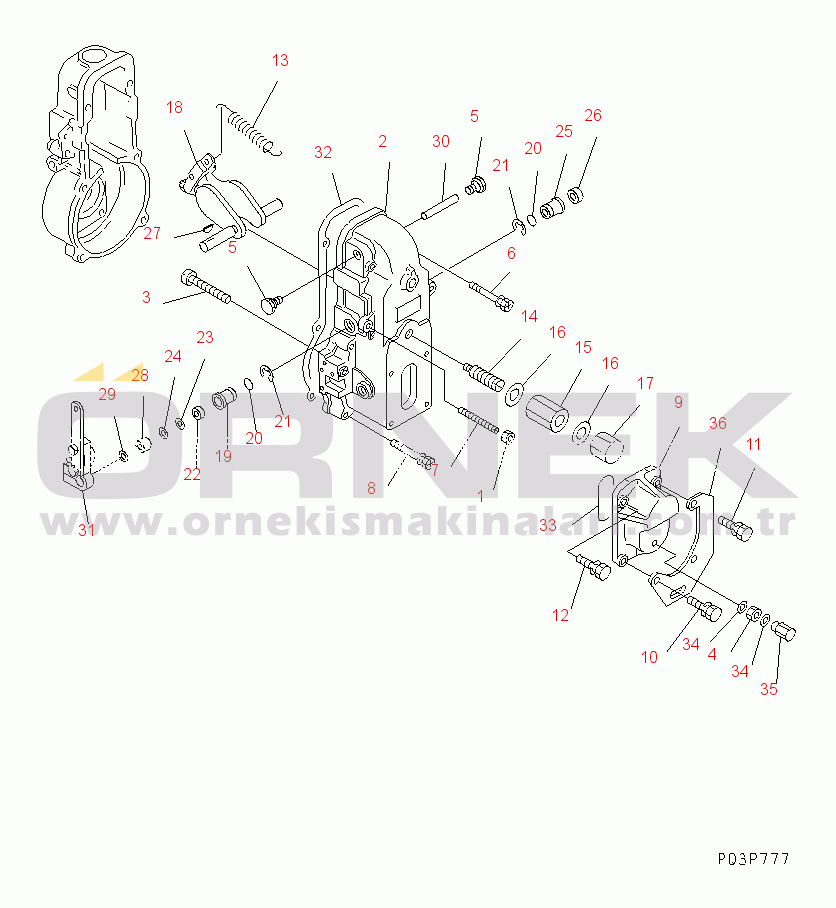 Komatsu 4D95S-W-1G-A S/N 23318-UP FUEL INJECTION PUMP (GOVERNOR) (2/2)