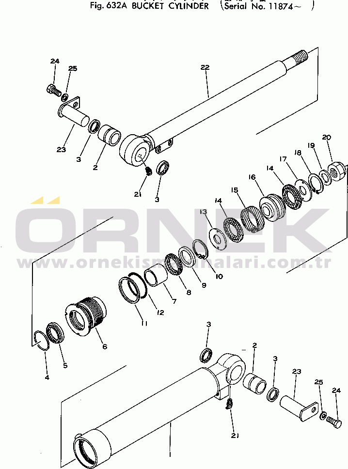 Komatsu 510-1 S/N 10001-UP BUCKET CYLINDER(#11874-)