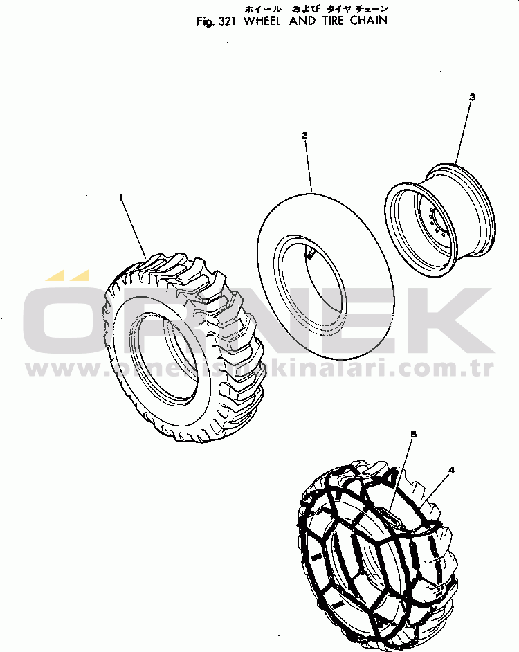 Komatsu 515-1 S/N 10001-UP WHEEL AND TIRE CHAIN