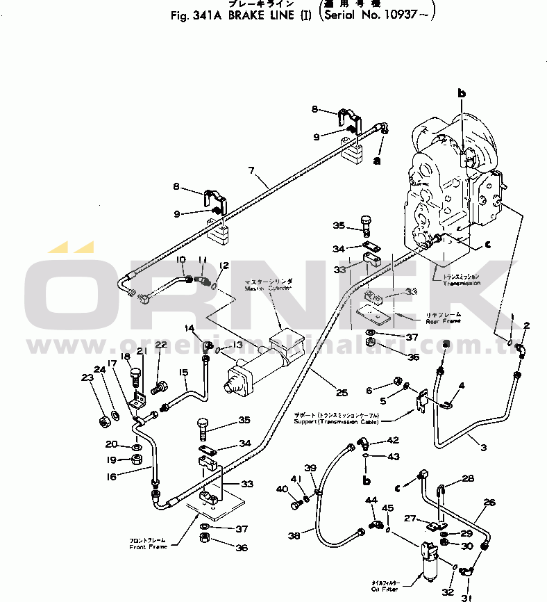 Komatsu 515-1 S/N 10001-UP BRAKE LINE (1/2)(#10937-)