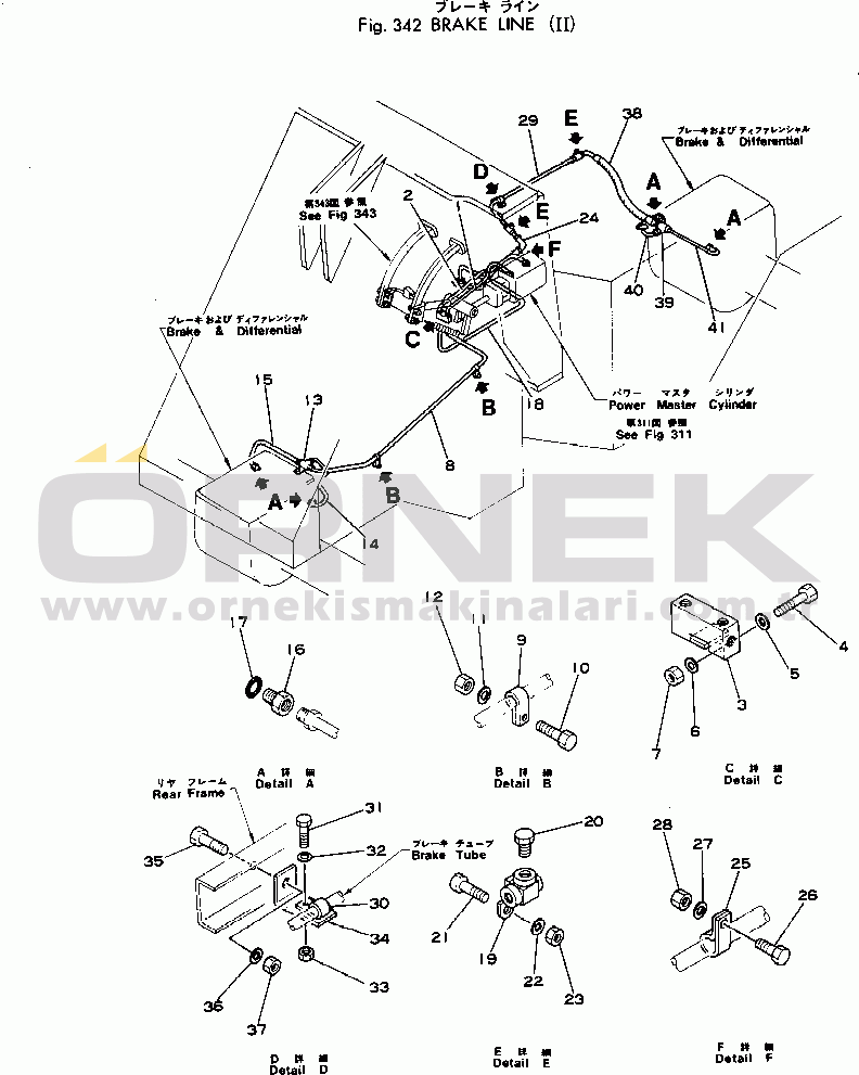 Komatsu 515-1 S/N 10001-UP BRAKE LINE (2/2)