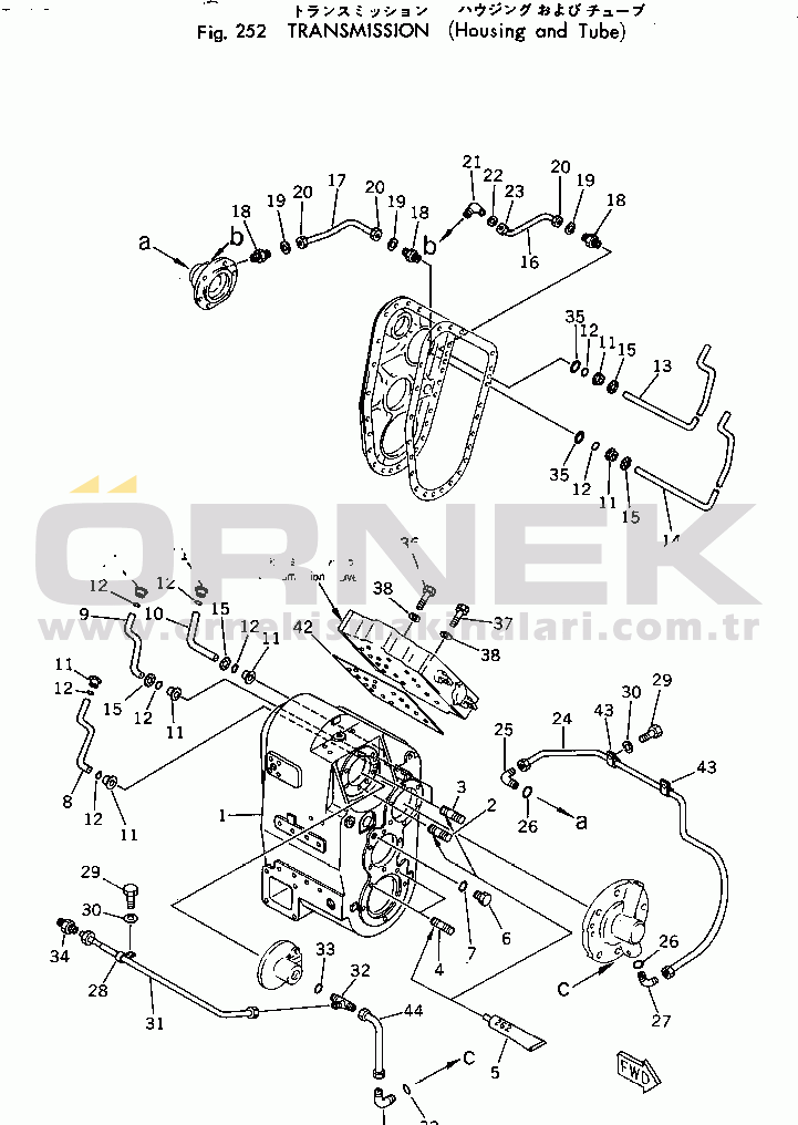Komatsu 540B-1 S/N 15001-UP TRANSMISSION (HOUSING AND TUBE)(#10001-)