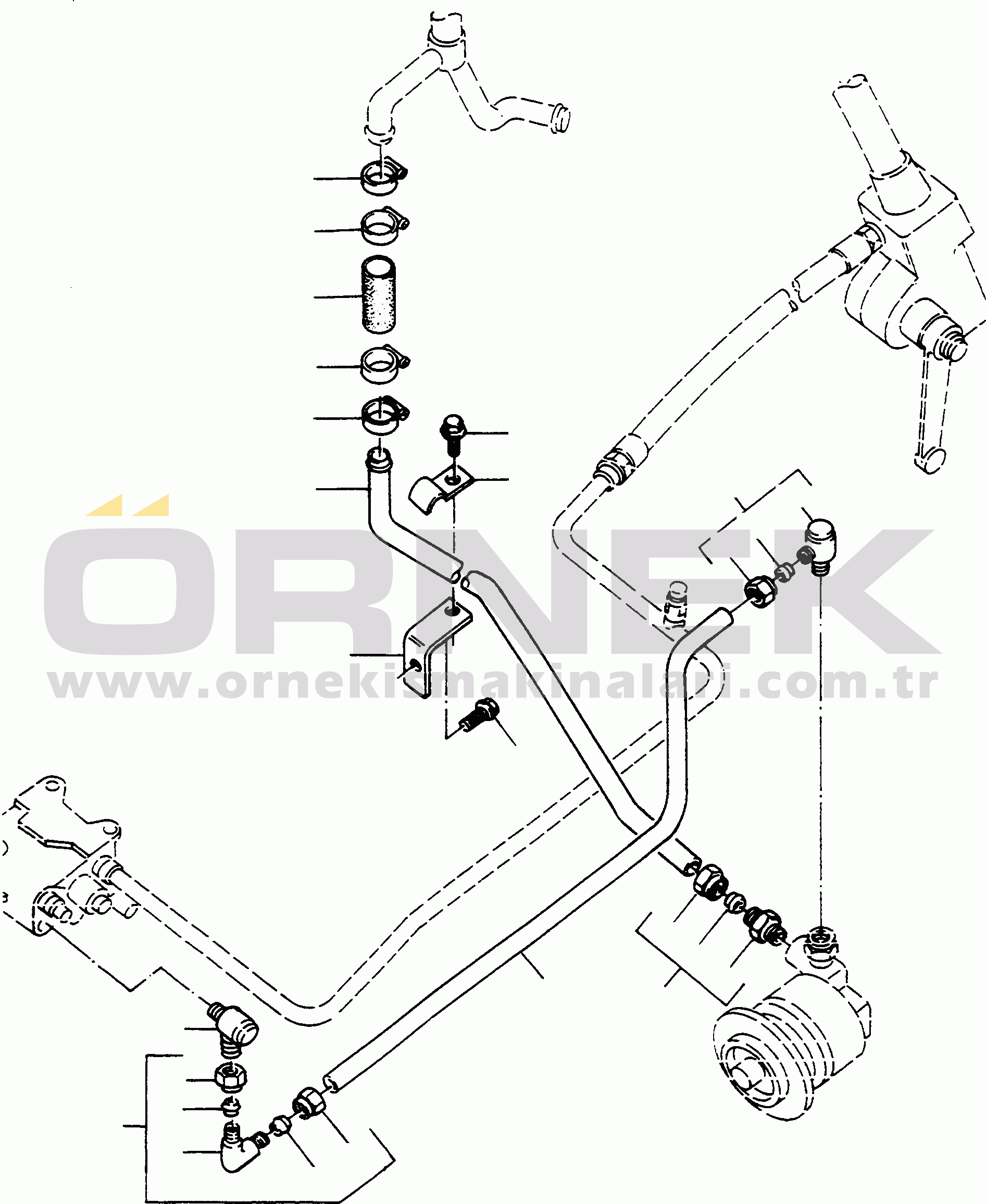 Komatsu 66C/D S/N 371510001 - UP EMERGENCY STEERING PUMP AND PIPINGS