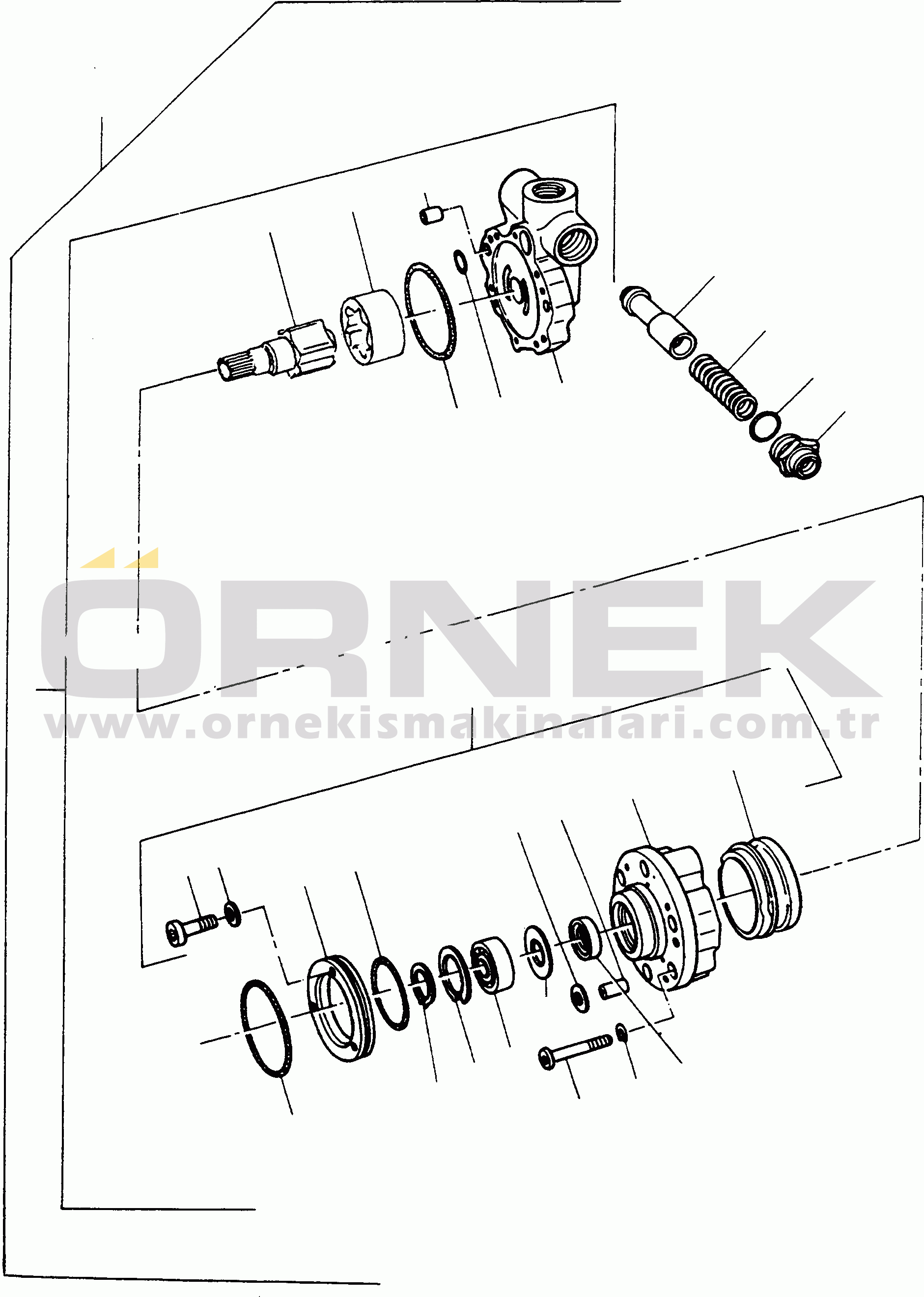 Komatsu 66C/D S/N 371510001 - UP POWERSHIFT TRANSMISSION, EMERGENCY STEERING PUMP