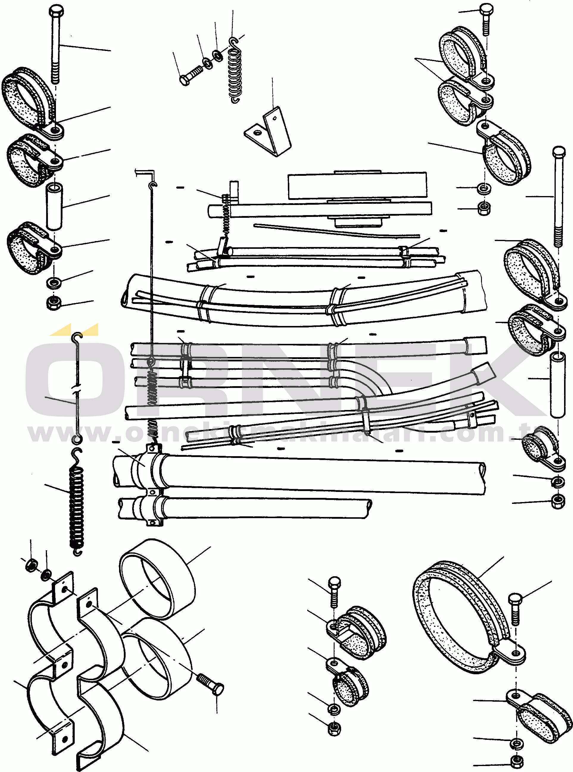 Komatsu 66C/D S/N 371510001 - UP SPRING GUARD, CLAMP ARRANGEMENT