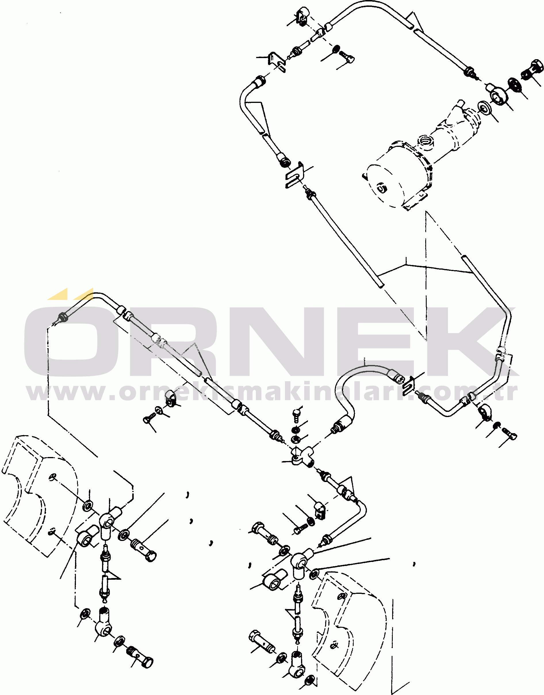 Komatsu 66C/D S/N 371510001 - UP BRAKE PIPING, REAR AXLE