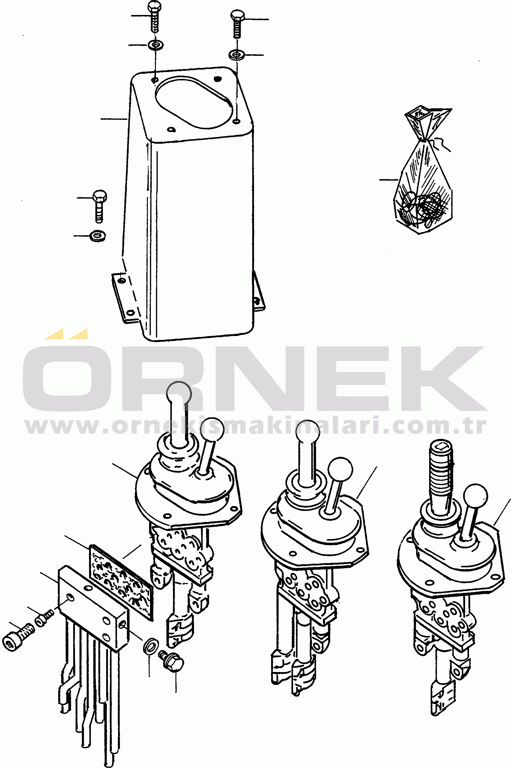 Komatsu 66C/D S/N 371510001 - UP REMOTE CONTROL VALVE, 3 WAYS CONTROL VALVE