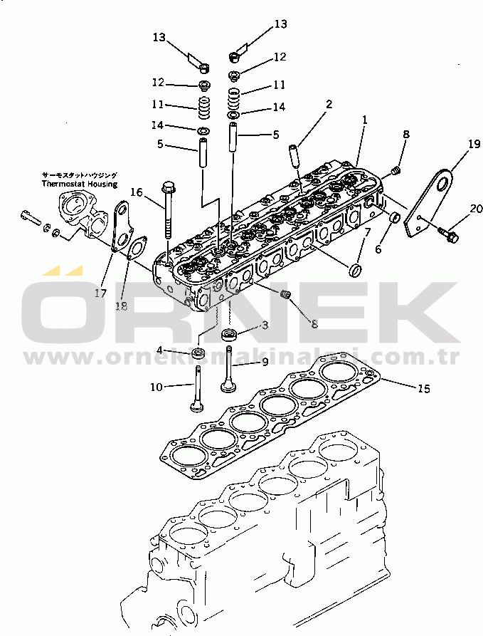 Komatsu 6D105-1EE-U S/N 94064-UP CYLINDER HEAD(#106661-)