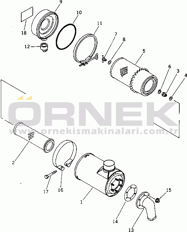 Komatsu 6D105-1EE-U S/N 94064-UP AIR CLEANER(#106661-)