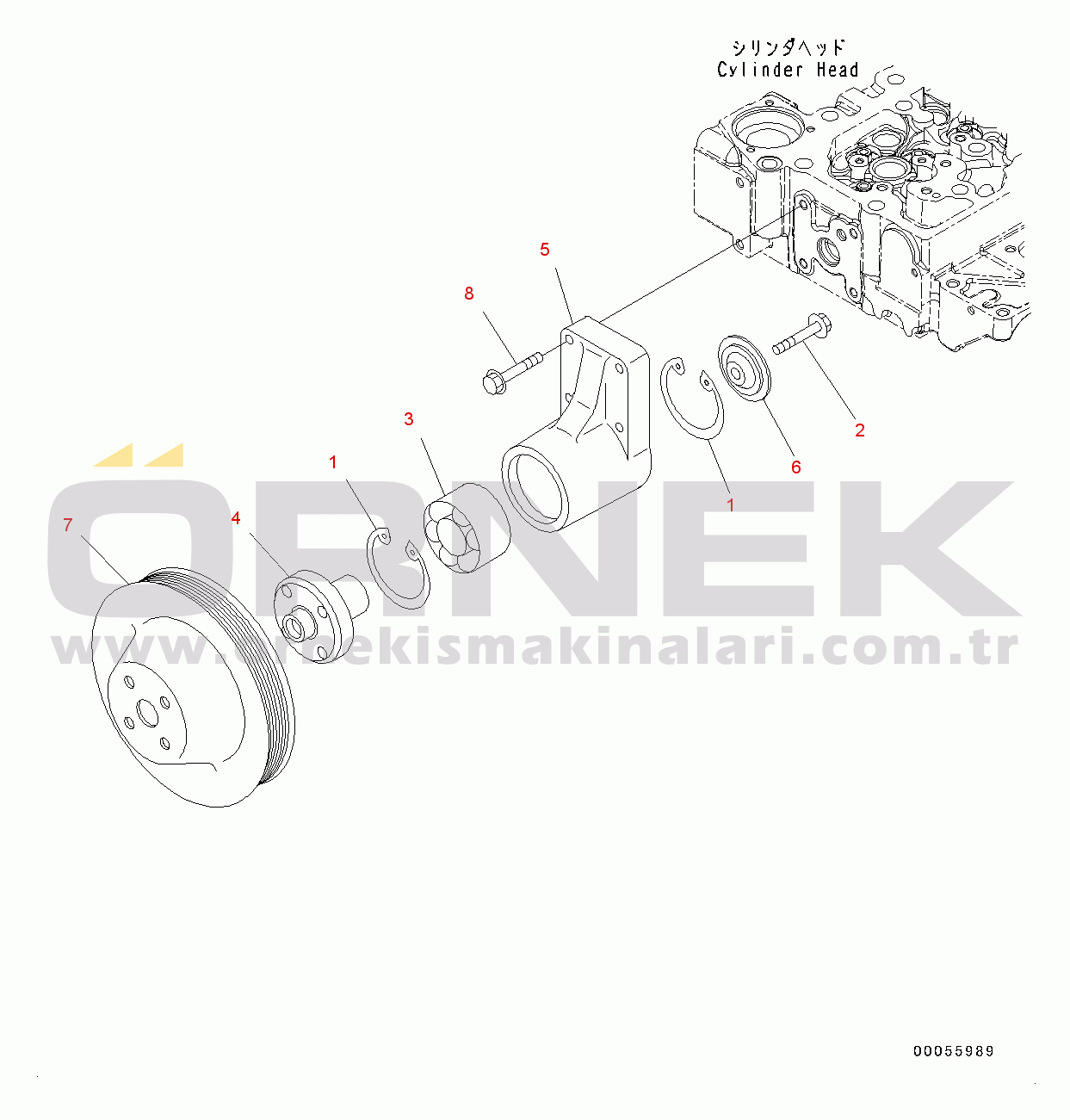 Komatsu SAA6D107E-2 S/N 26600164-UP (For PC210LC-10) Cooling Fan Drive Pulley
