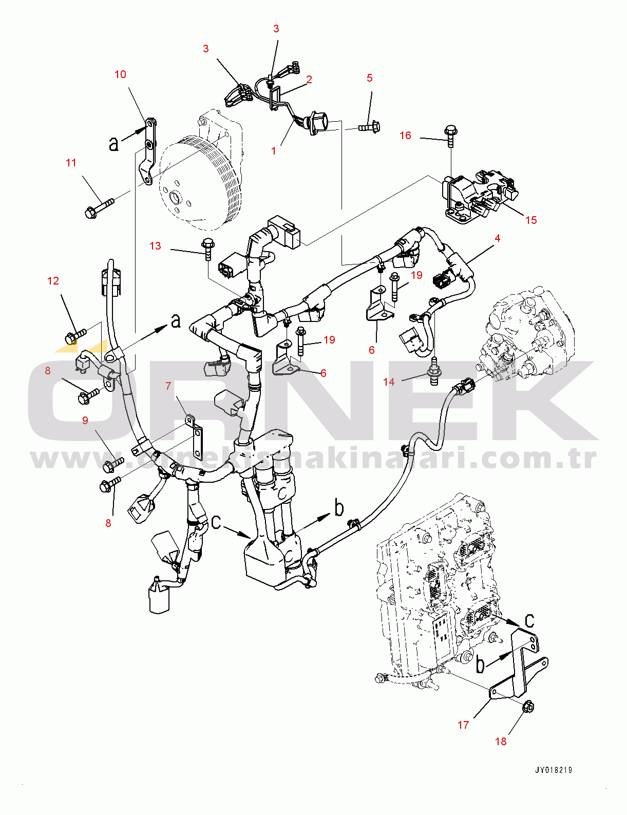 Komatsu SAA6D107E-2 S/N 26600164-UP (For PC210LC-10) Wiring Harness