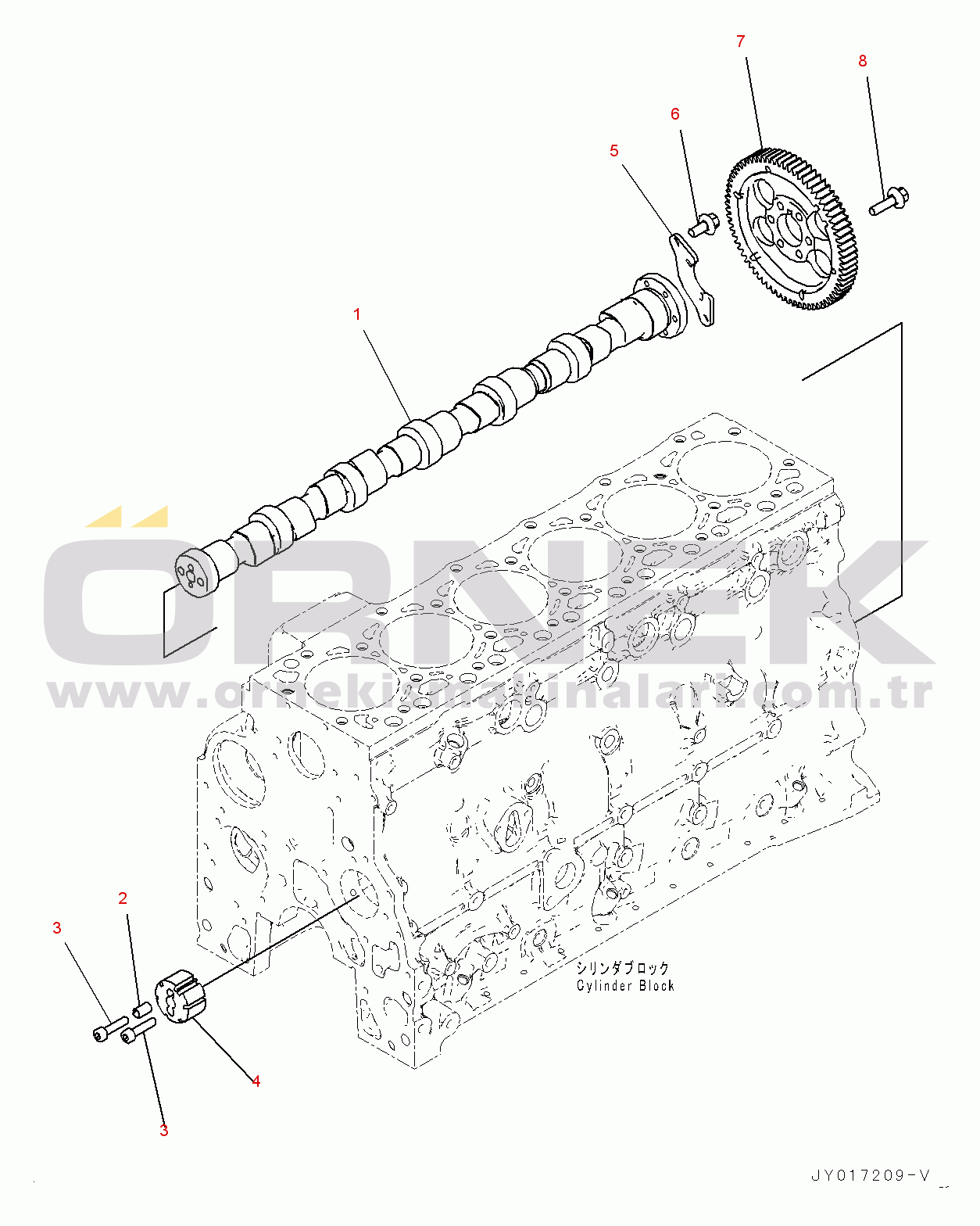 Komatsu SAA6D107E-2 S/N 26600164-UP (For PC210LC-10) Parts Performance, Camshaft