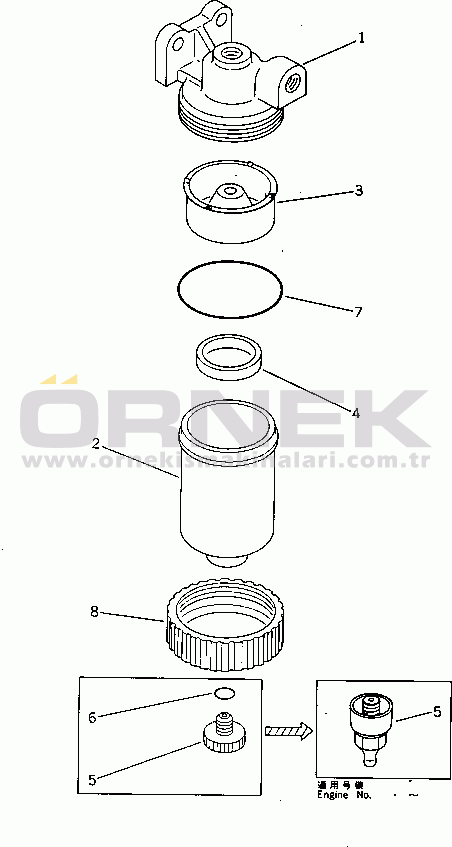 Komatsu 6D125-1G S/N 10001-UP WATER SEPARATOR
