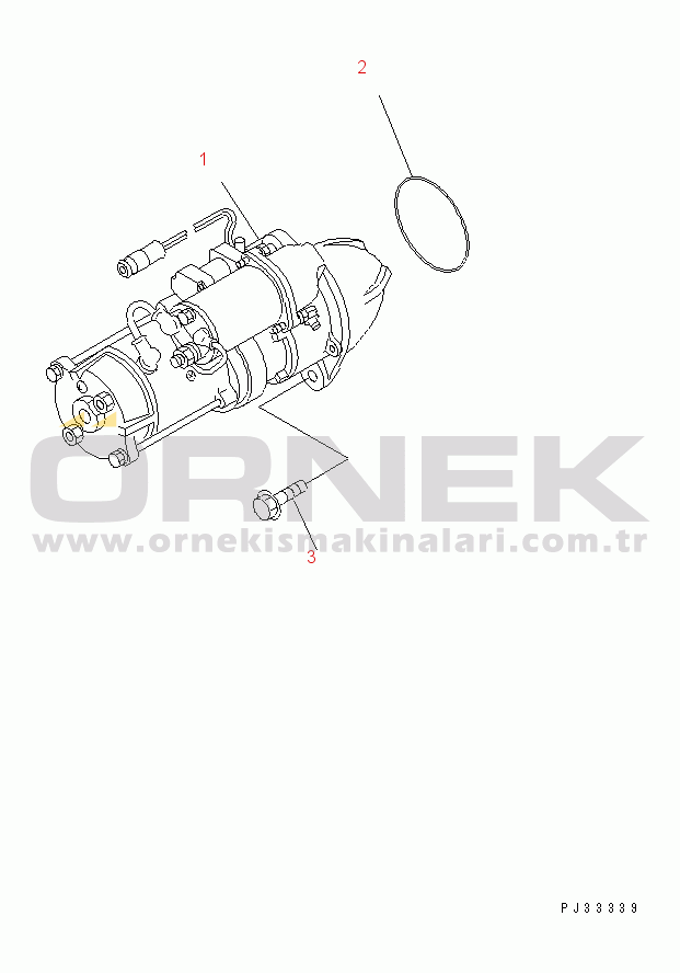 Komatsu 6D95L-1AA-T S/N 29222-UP STARTING MOTOR AND MOUNTING (5.5KW)
