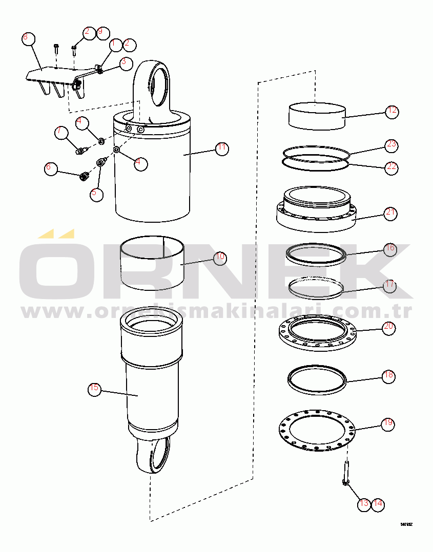 Komatsu HD1500-7 S/N A30001 & UP (SDA12V160)  KOMATSU (AFP64-A)  (BEPB058906) REAR SUSPENSION CYL - LH (STANDARD SPEC) (EM3581)