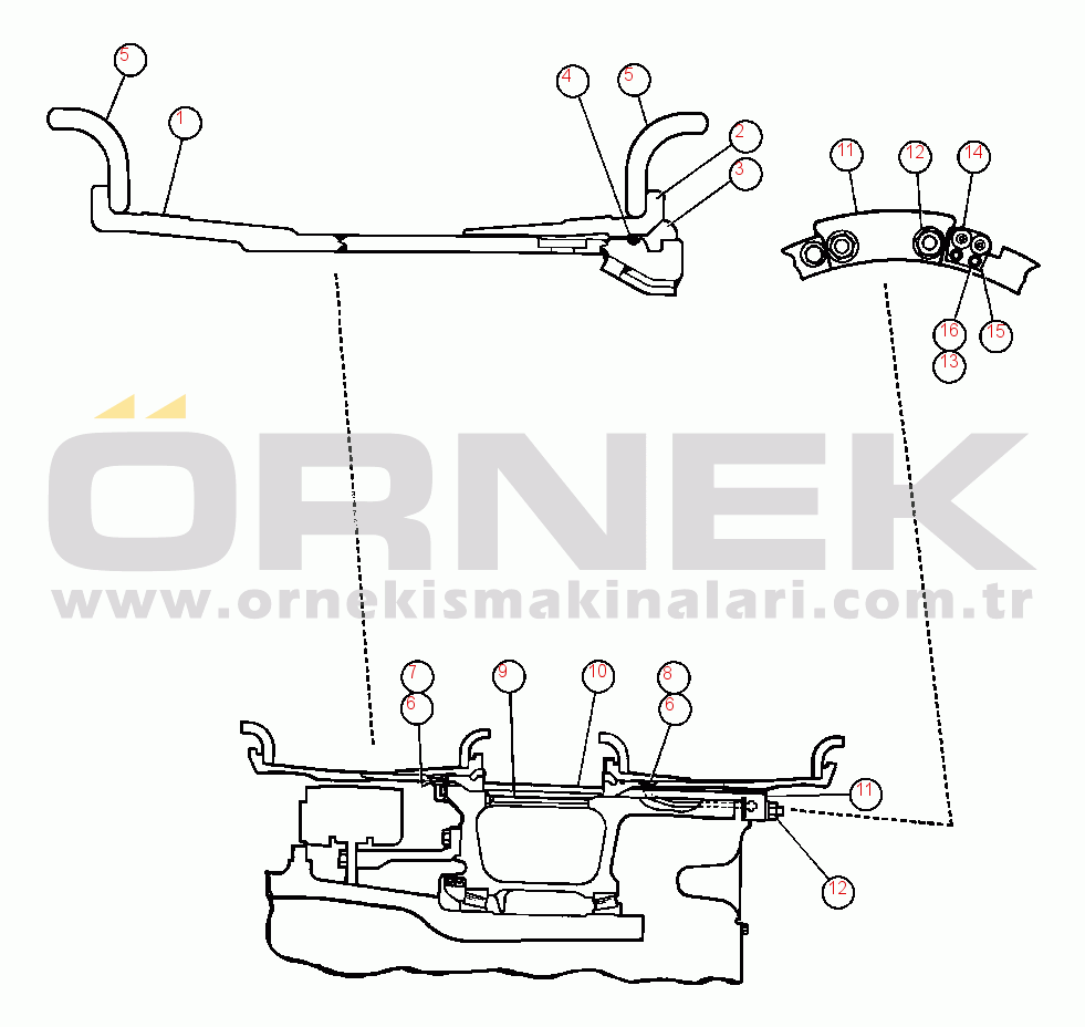 Komatsu BFA40-3  210M  BFA40-CA thru CZ REAR RIM & COMPONENTS