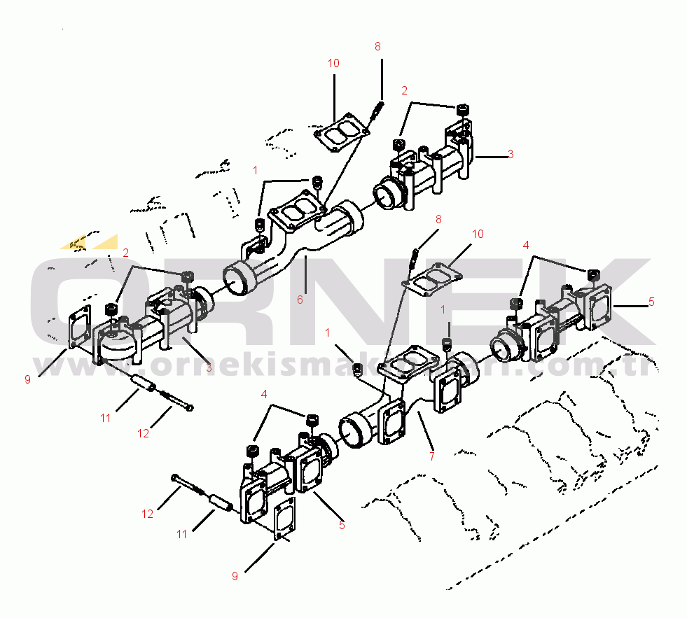 Komatsu 330M S/N A10212-UP (DH643) (SA12V140Z-1) EXHAUST MANIFOLD