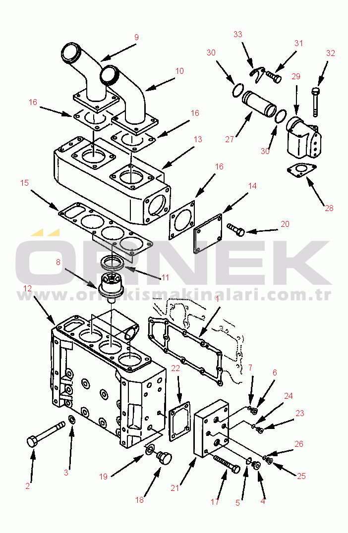 Komatsu 330M S/N A10212-UP (DH643) (SA12V140Z-1) THERMOSTAT HOUSING