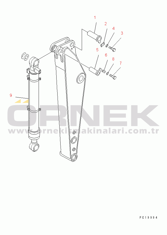 Komatsu PC200-6S,PC200LC-6S  S/N  C10781-UP ARM LESS PARTS (FOR 1.8M ARM)
