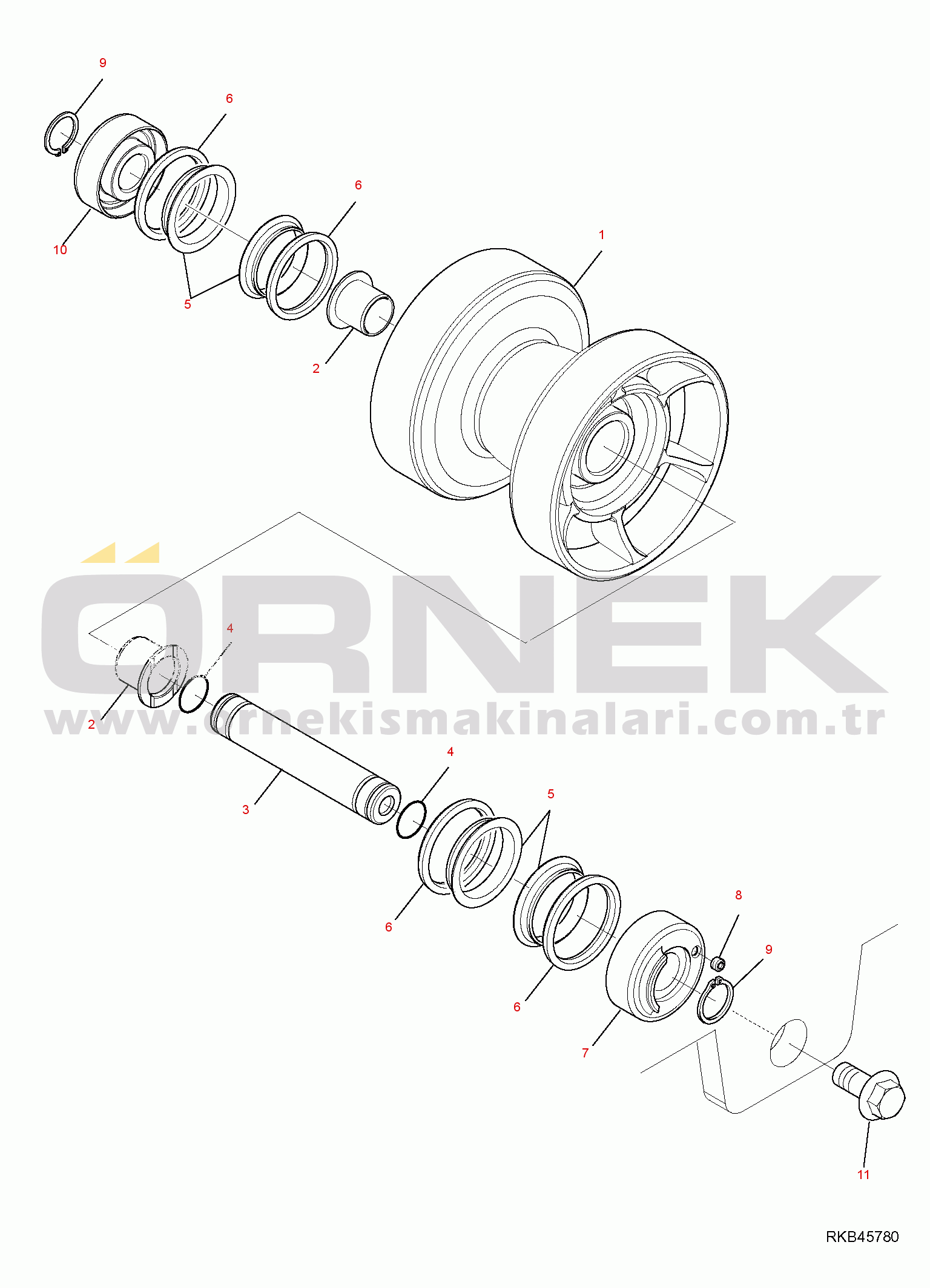 Komatsu CK20-1 S/N F00003-UP TRACK ROLLER
