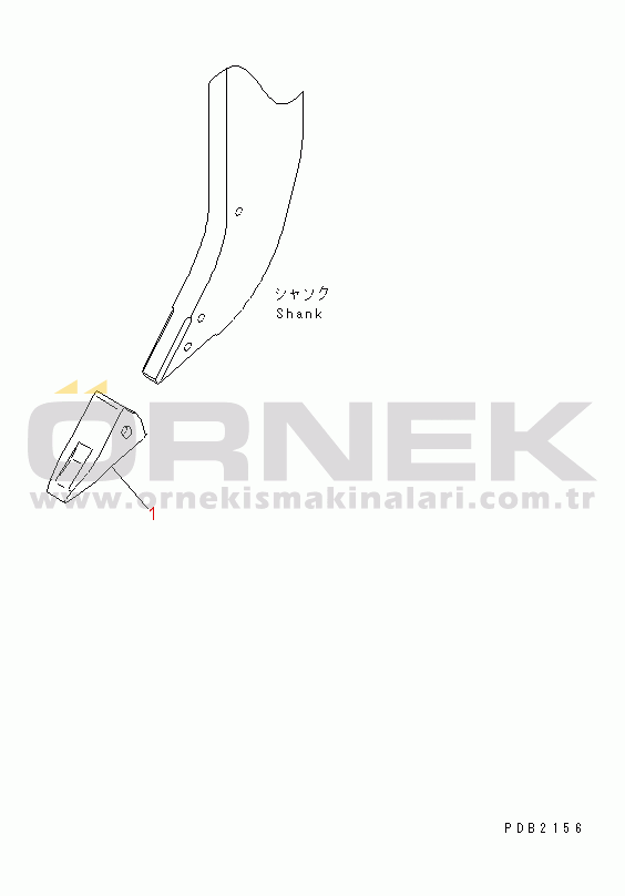 Komatsu D155AX-5 S/N 70001-UP RIPPER POINT (RED¤SHORT)