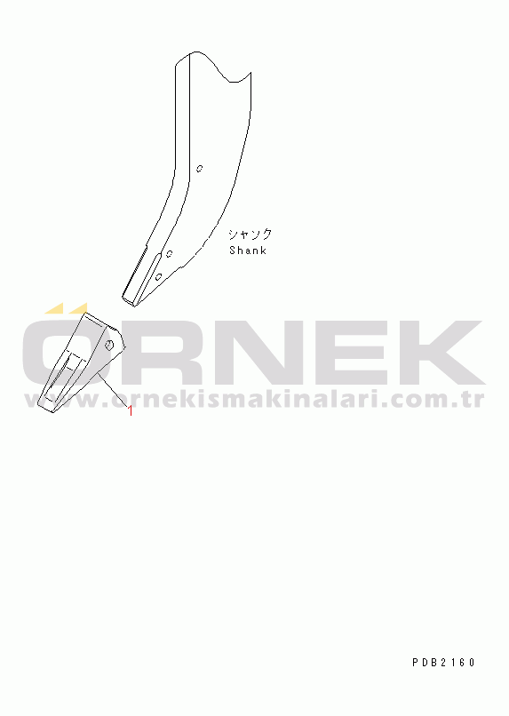 Komatsu D155AX-5 S/N 70001-UP RIPPER POINT (SYMMETRY¤RED¤LONG)