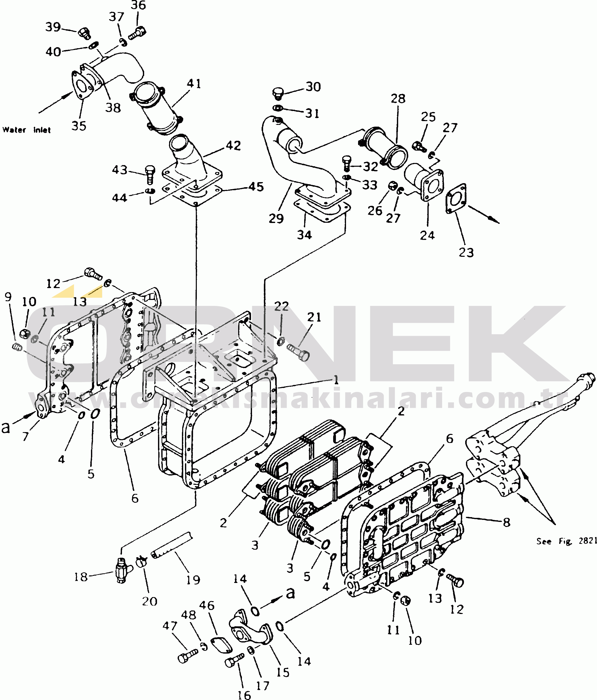Komatsu D155C-1P-ZZ S/N 15686-UP OIL COOLER (FOR ROCKET HEATER)(#23946-)
