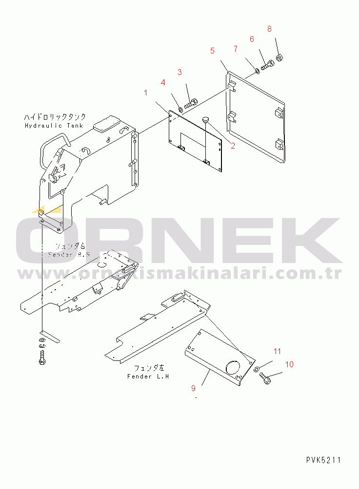 Komatsu D20A-8 S/N 83001-UP REAR COVER