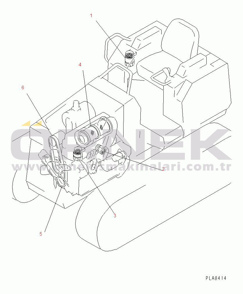 Komatsu D20P-7A S/N 75001-78603 ELEMENT AND V-BELT