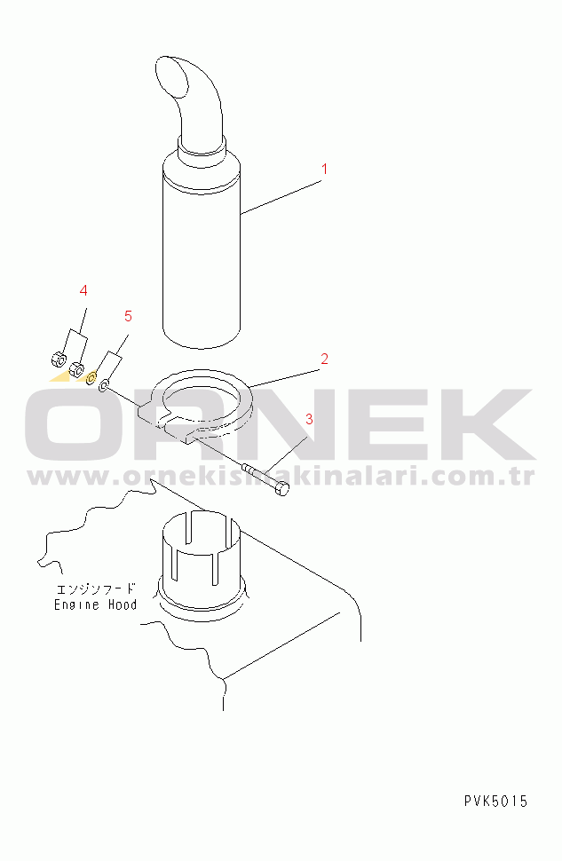 Komatsu D21P-7A-M S/N 78604-UP EXHAUST PIPE