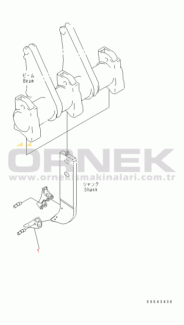 Komatsu D275AX-5E0 S/N 30001-30209 (ecot3) RIPPER POINT (FOR MULTI RIPPER) (LIMESTONE)(#30001-)
