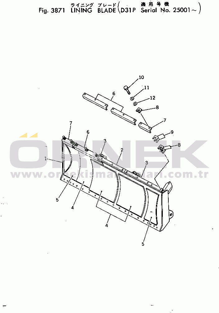 Komatsu D31P-16 S/N 25001-UP LINING BLADE