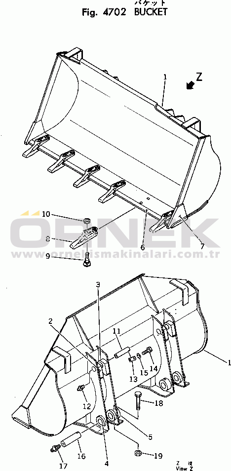 Komatsu D31Q-17 S/N 32001-UP BUCKET