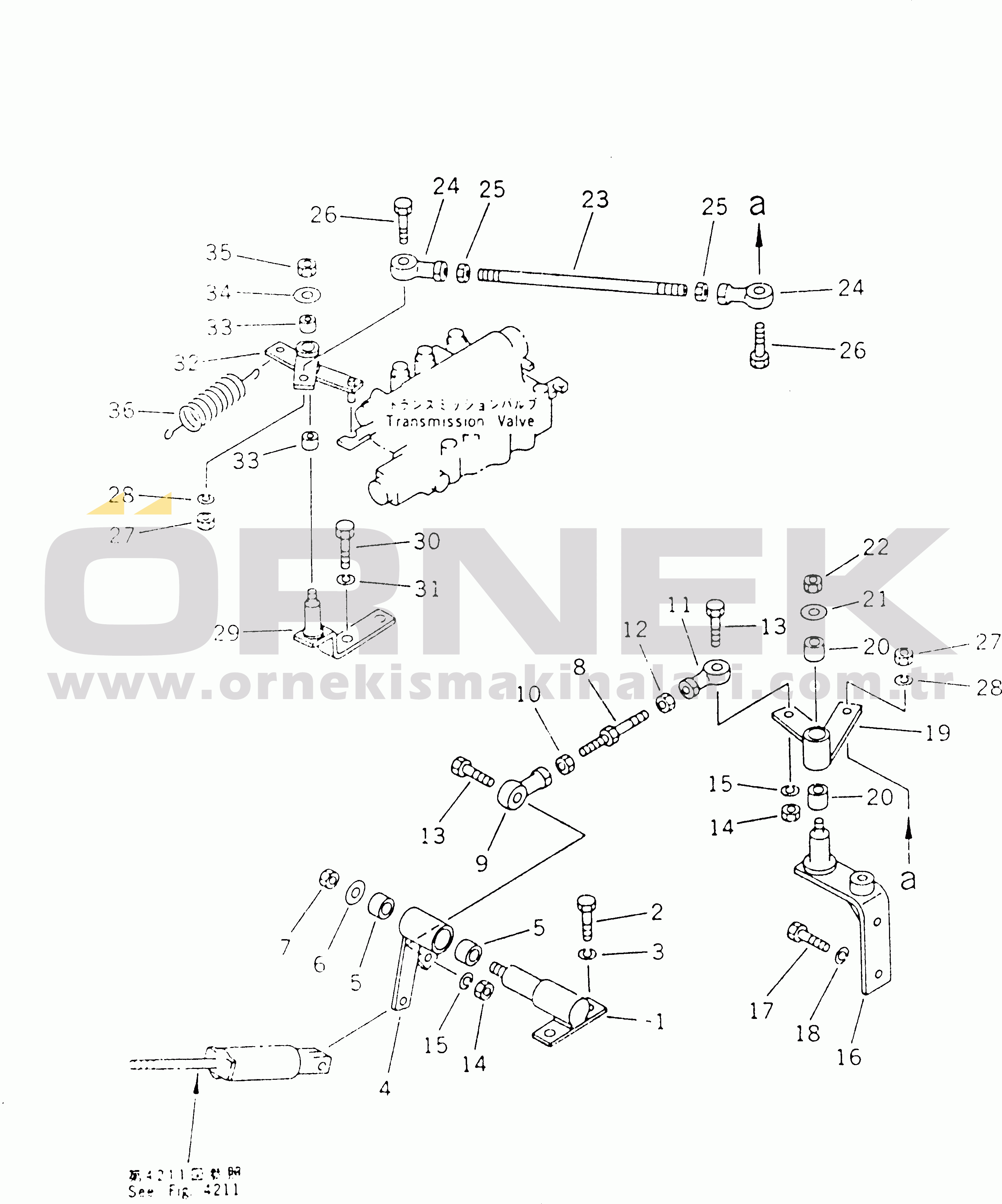 Komatsu D31S-18 S/N 40001-UP INCHING PEDAL LINKAGE