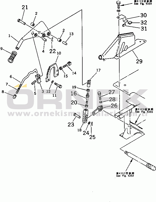 Komatsu D31S-18 S/N 40001-UP PARKING BRAKE (FOR PEDAL STEERING) (NOISE SUPPRESION FOR EC)(#40238-)
