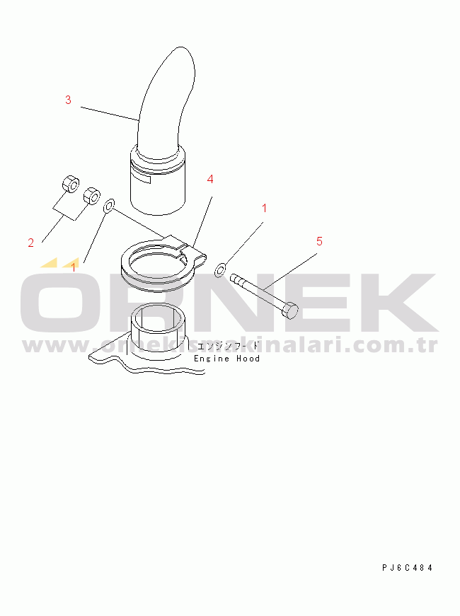 Komatsu D31S-20 S/N 41001-UP EXHAUST PIPE (SHORT EXHAUST PIPE)