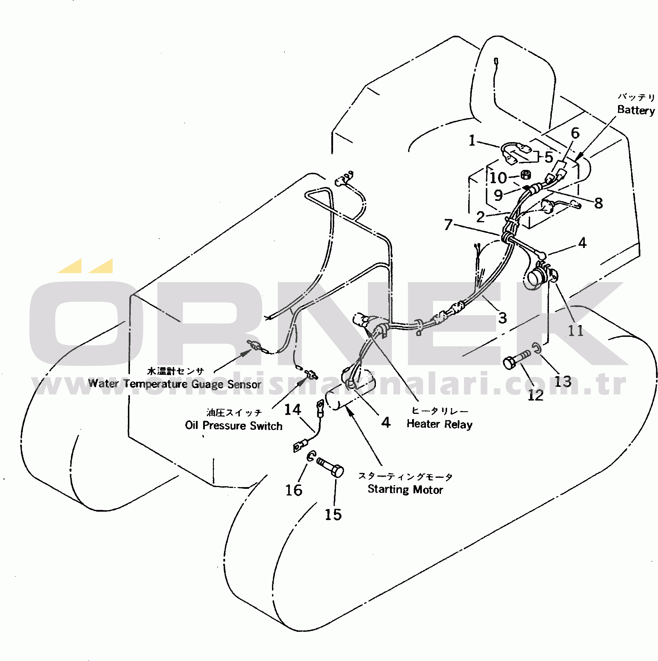 Komatsu D31S-20 S/N 41001-UP BATTERY WIRING(#41001-41183)