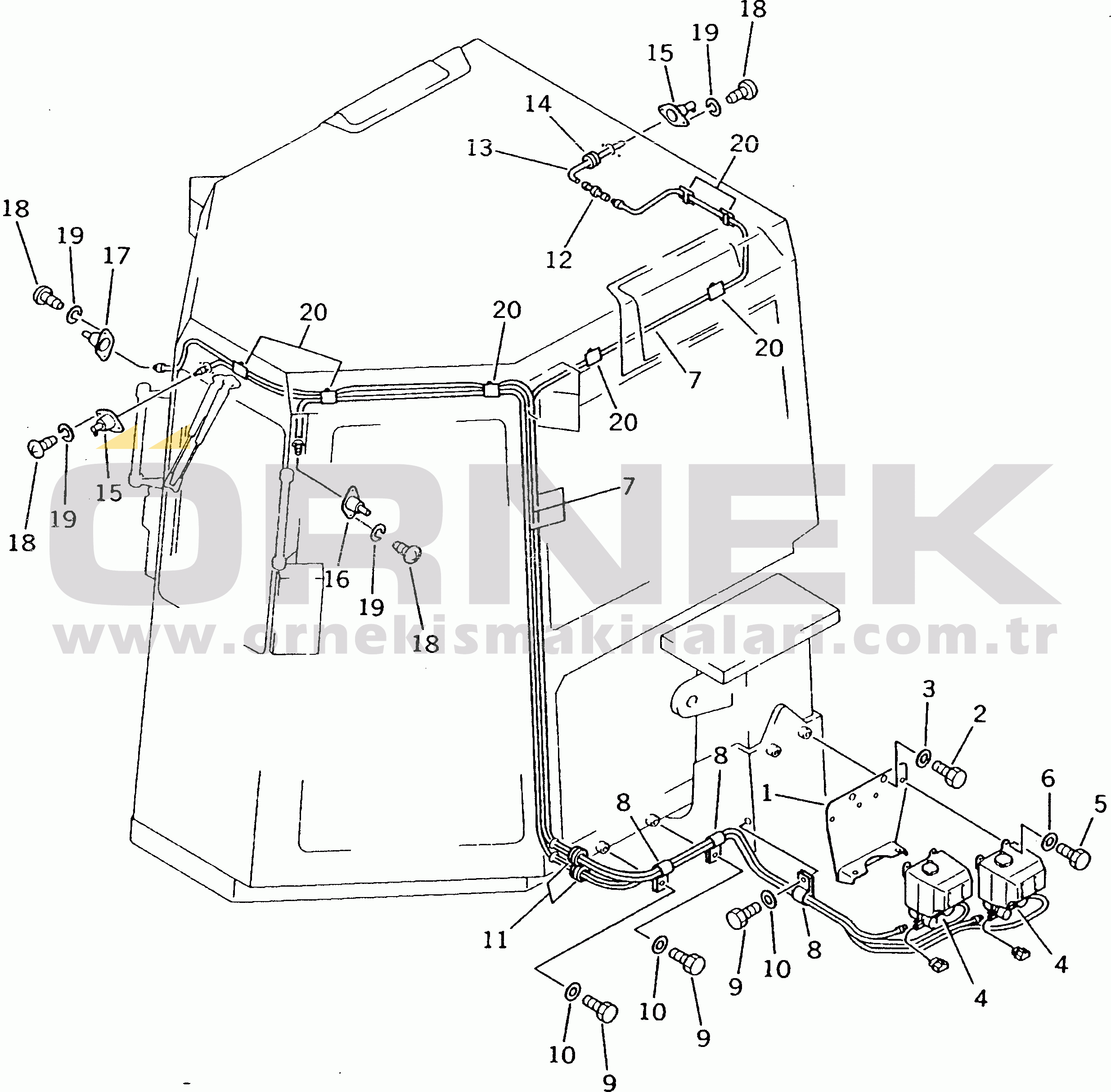 Komatsu D375A-2 S/N 16001-UP STEEL CAB (11/12) (WINDOW WASHER)