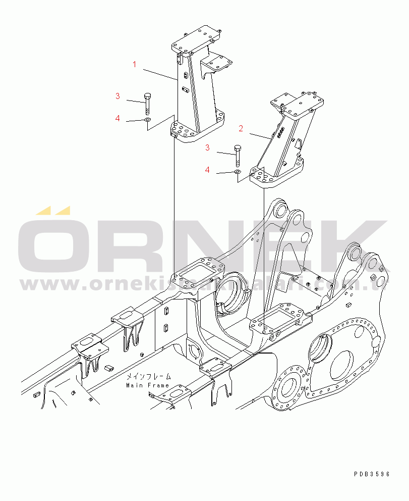 Komatsu D375A-3-01 S/N 17001-UP ROPS MOUNT