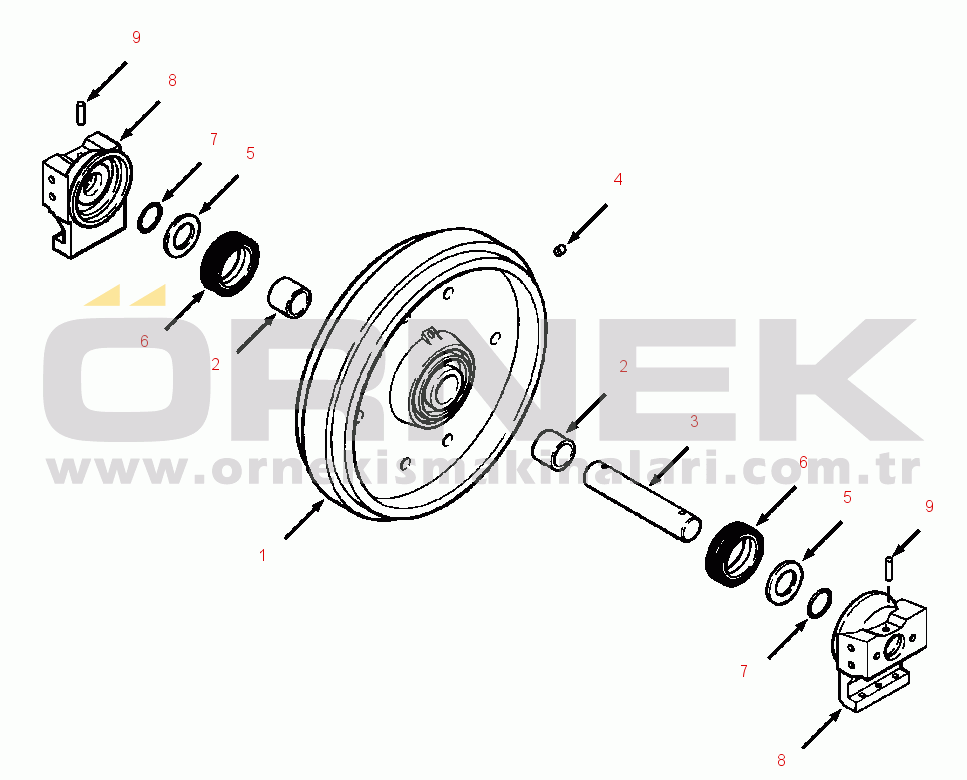 Komatsu D38E-1/P-1 S/N P085799-P086238 FRONT IDLER
