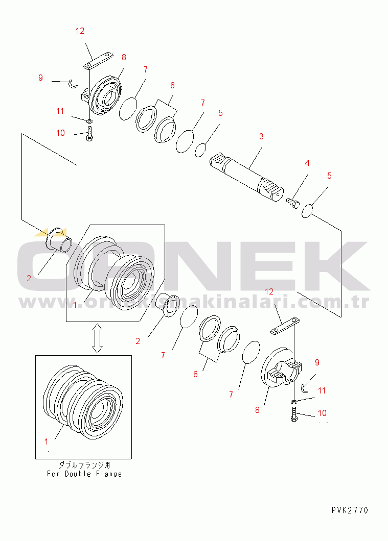 Komatsu D40P-5 S/N 10001-UP TRACK ROLLER(#11355-)