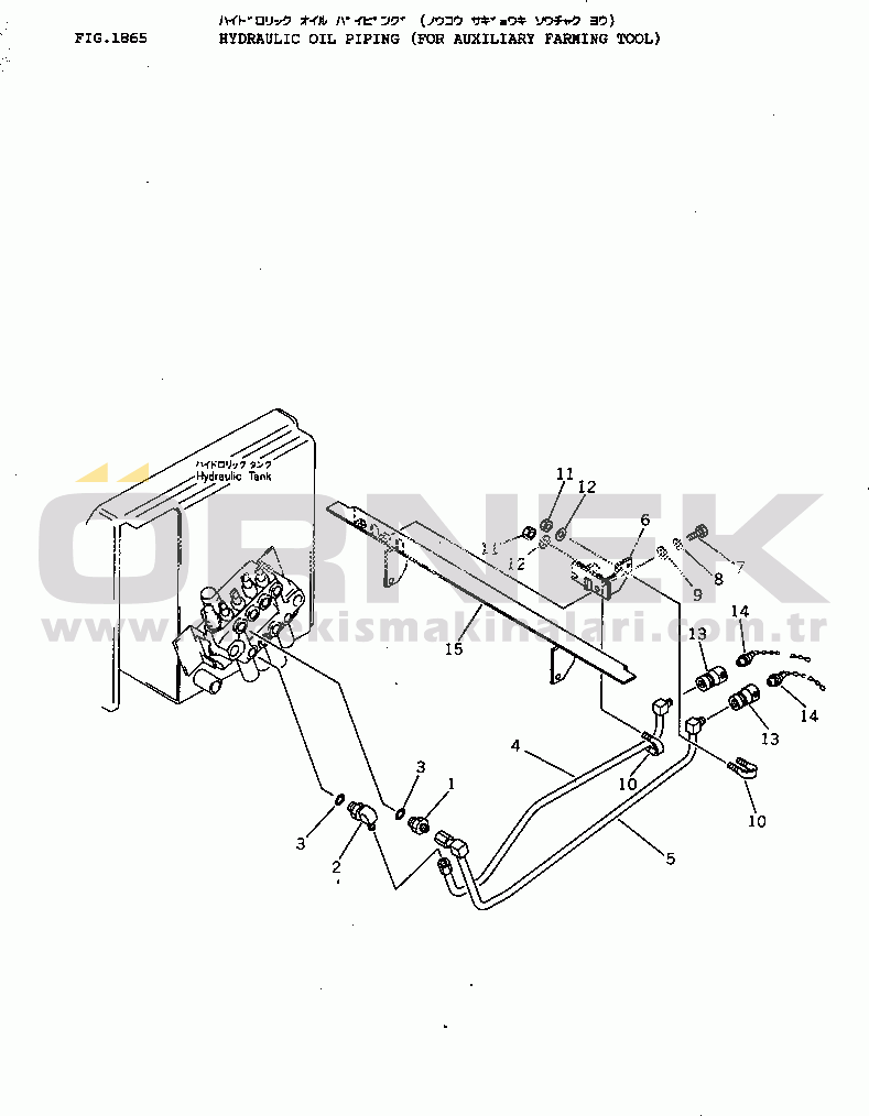 Komatsu D40PL-3 S/N 6001-UP HYDRAULIC OIL PIPING (FOR AUXILIARY FARMING TOOL)