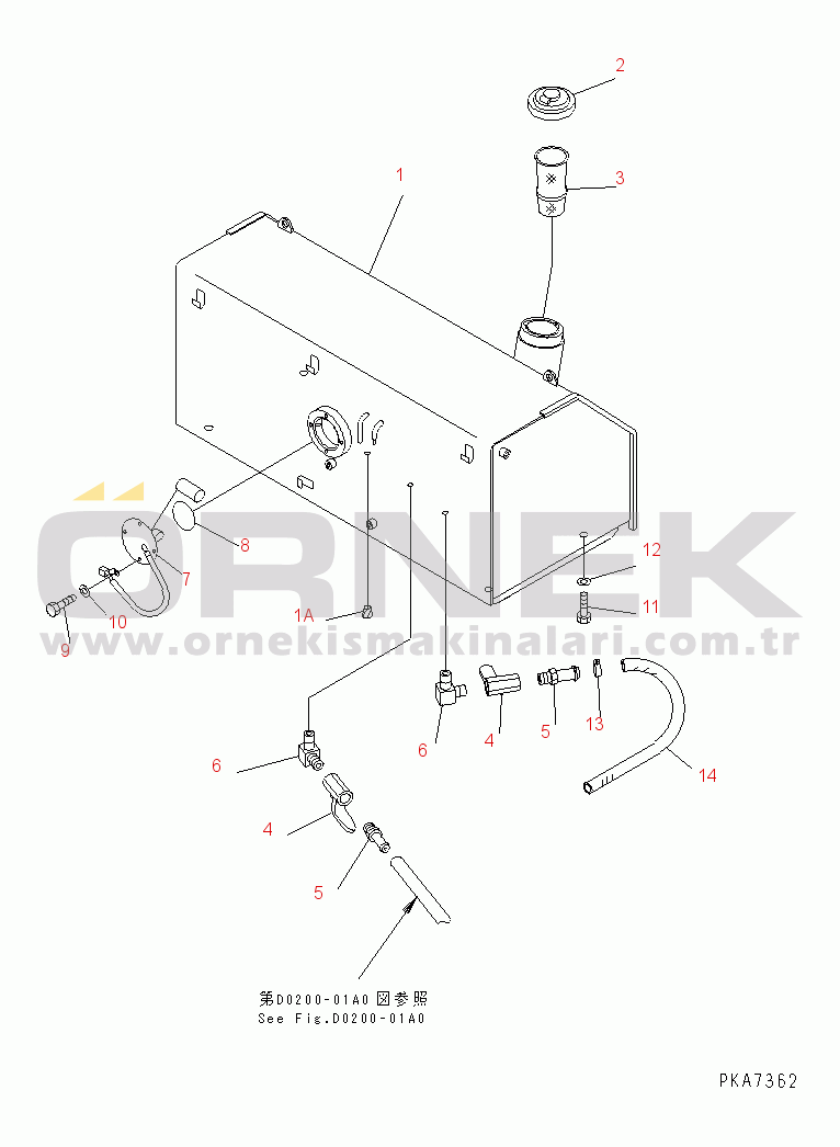 Komatsu D41E-6 S/N B20001-UP FUEL TANK (FOR MONITOR PANEL)