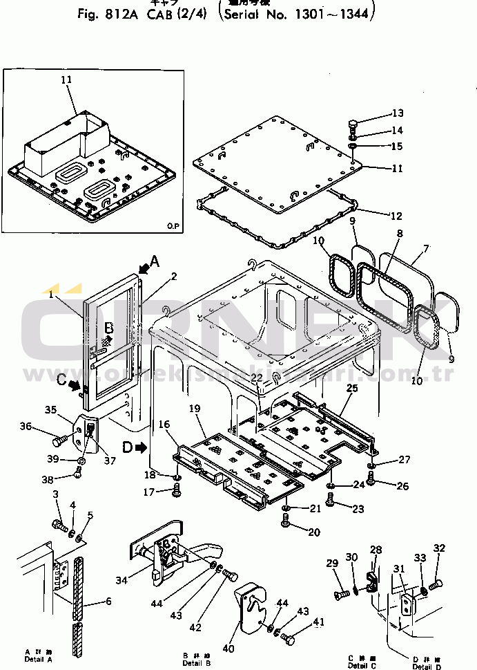 Komatsu D455A-1 S/N 1002-UP CAB (2/4)(#1301-1344)